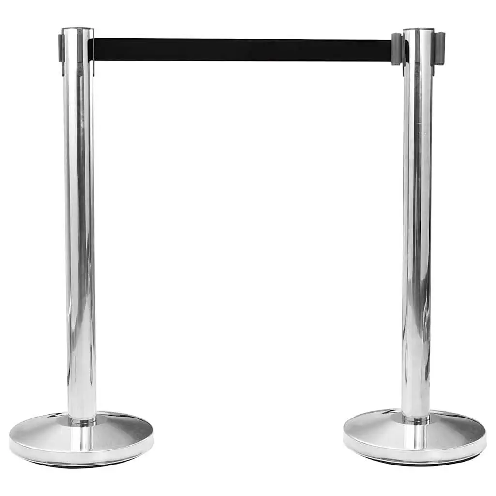 Black Retractable Belt Barrier 200cm for Crowd Control