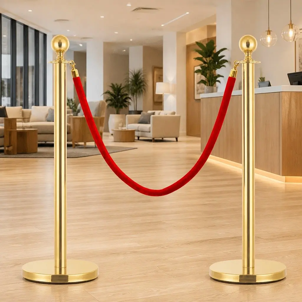 Red Velvet Stanchion Rope for Crowd Control and Barriers