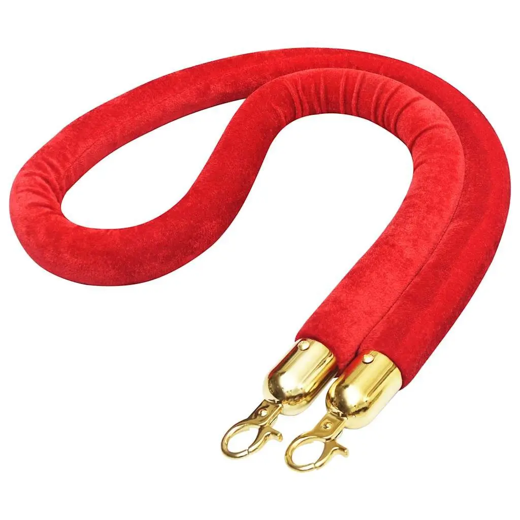 Red Velvet Stanchion Rope for Crowd Control and Barriers