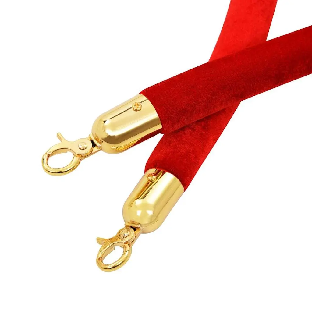 Red Velvet Stanchion Rope for Crowd Control and Barriers