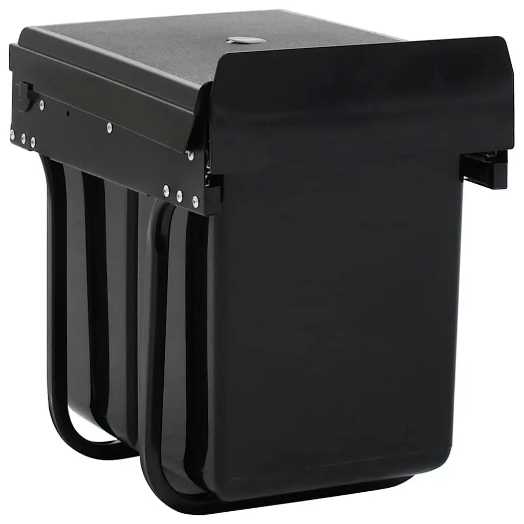Soft-Close 20L Black Pull-Out Waste Bin for Kitchens