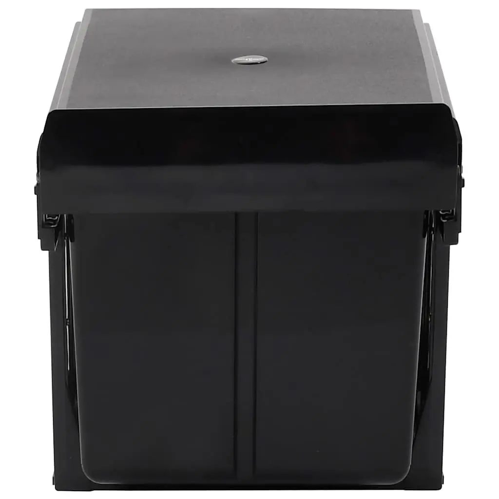 Black Kitchen Waste Bin with Soft-Close Mechanism
