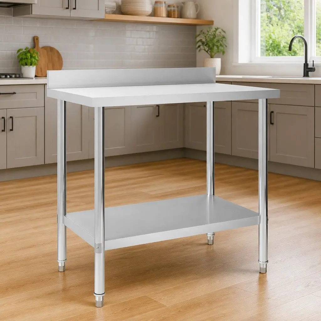 Stainless Steel Commercial Kitchen Work Table with Backsplash