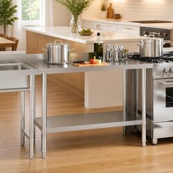 Heavy Duty Stainless Steel Kitchen Work Table 120x60x93cm