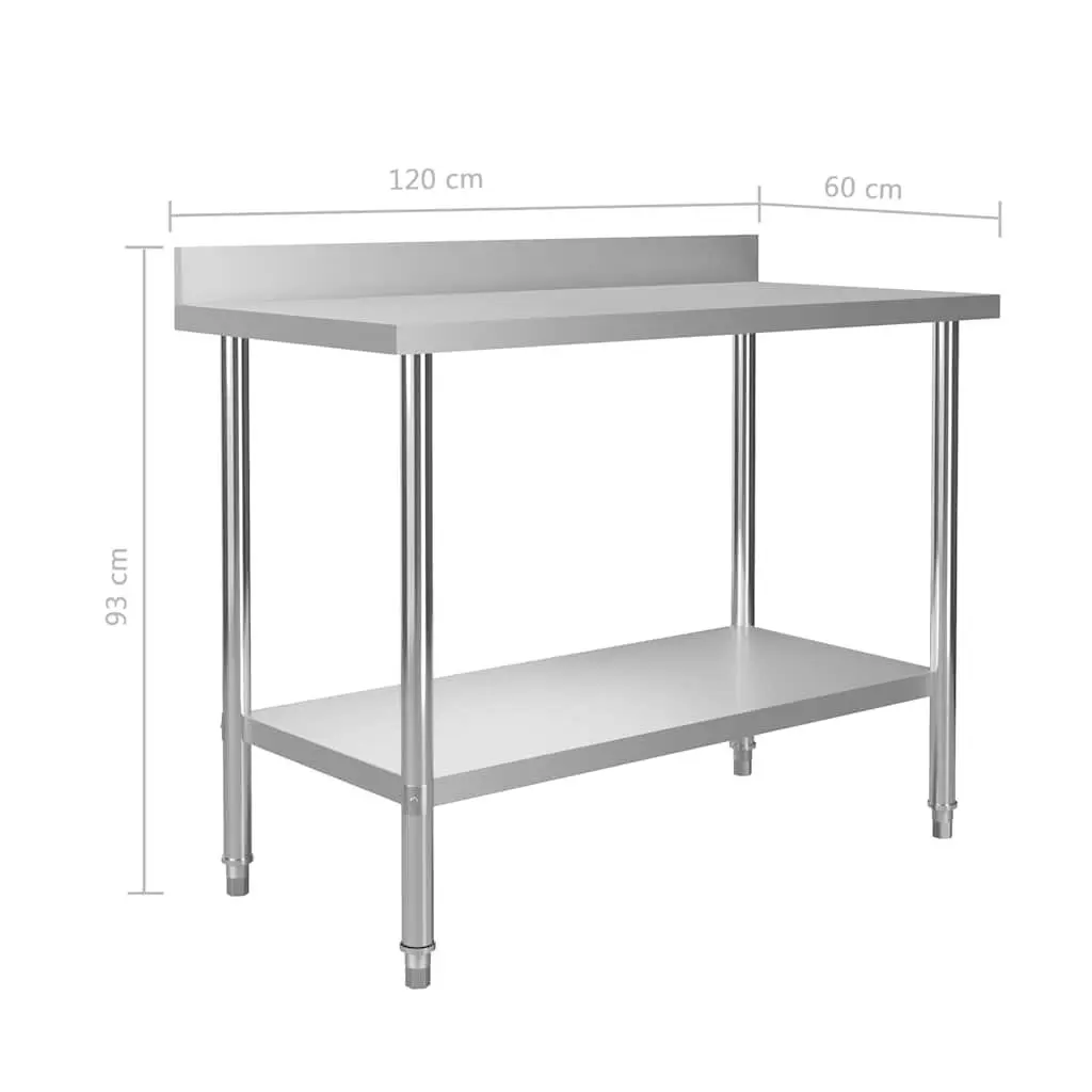 Stainless Steel Work Table 120x60x93cm Commercial Kitchen Equipment