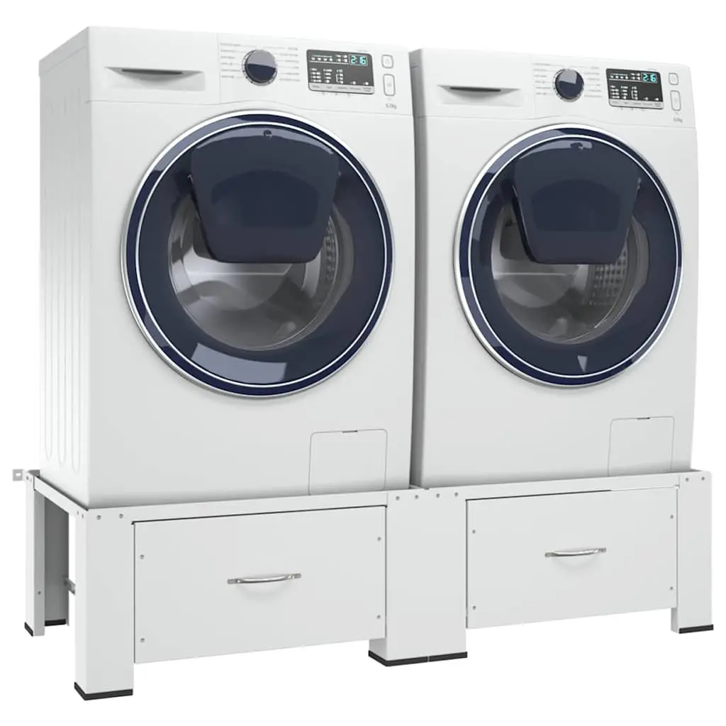 White Washer Dryer Pedestal Stand with Storage