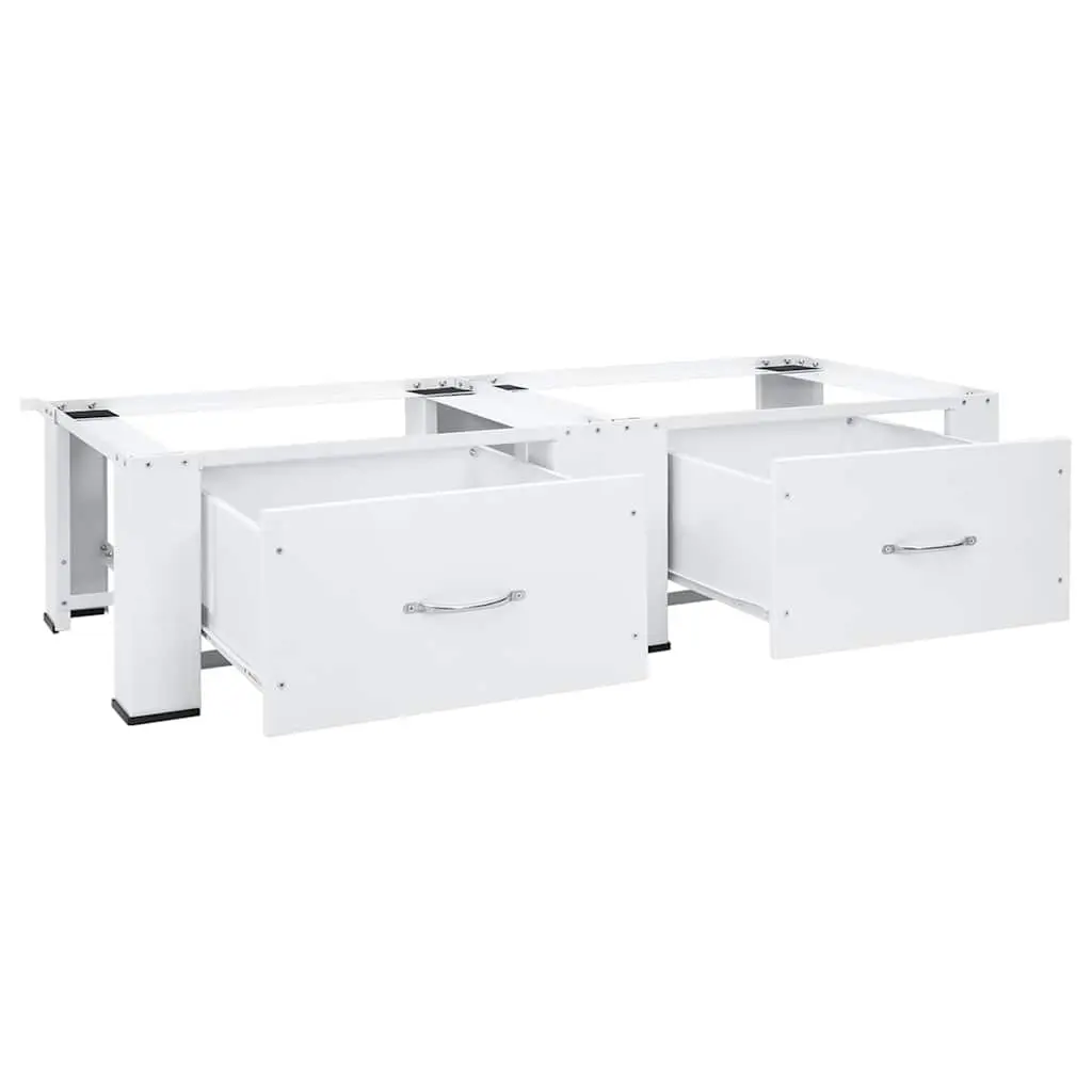 White Washer Dryer Pedestal Stand with Storage