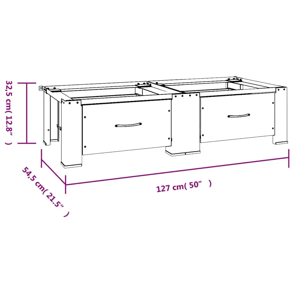 White Washer Dryer Pedestal Stand with Storage