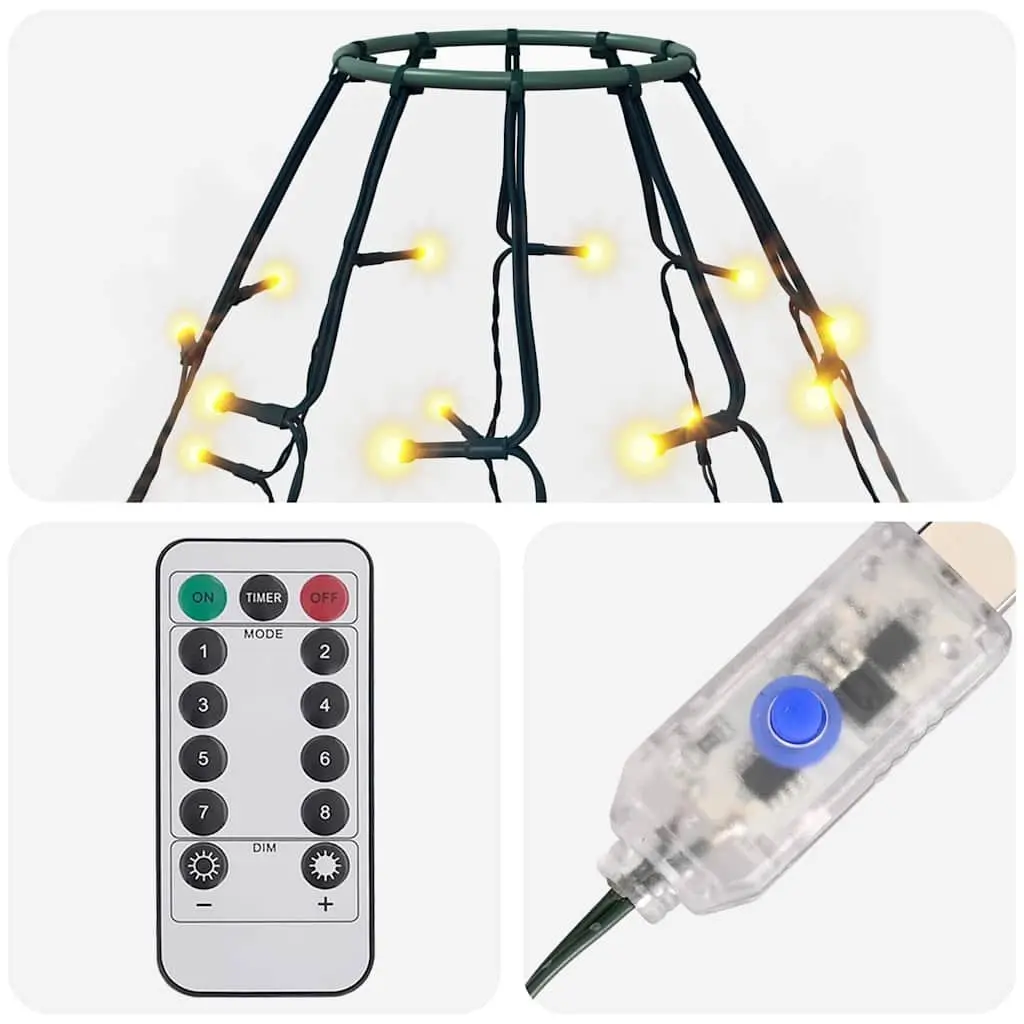 LED Net Lights 500 LEDs Warm White Waterproof 500 cm Green Indoor Outdoor