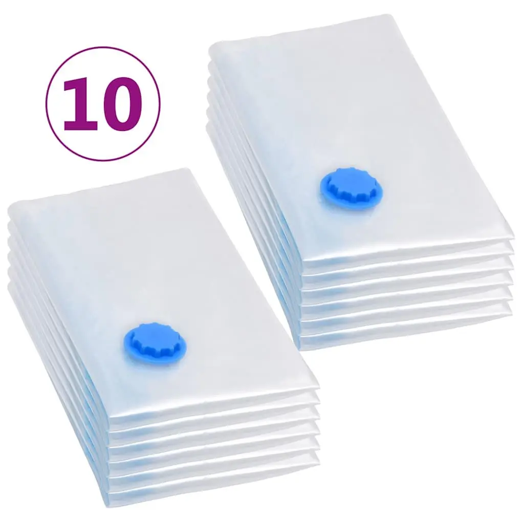 Vacuum Storage Bags Plastic 80x60 cm Transparent 10 Piece