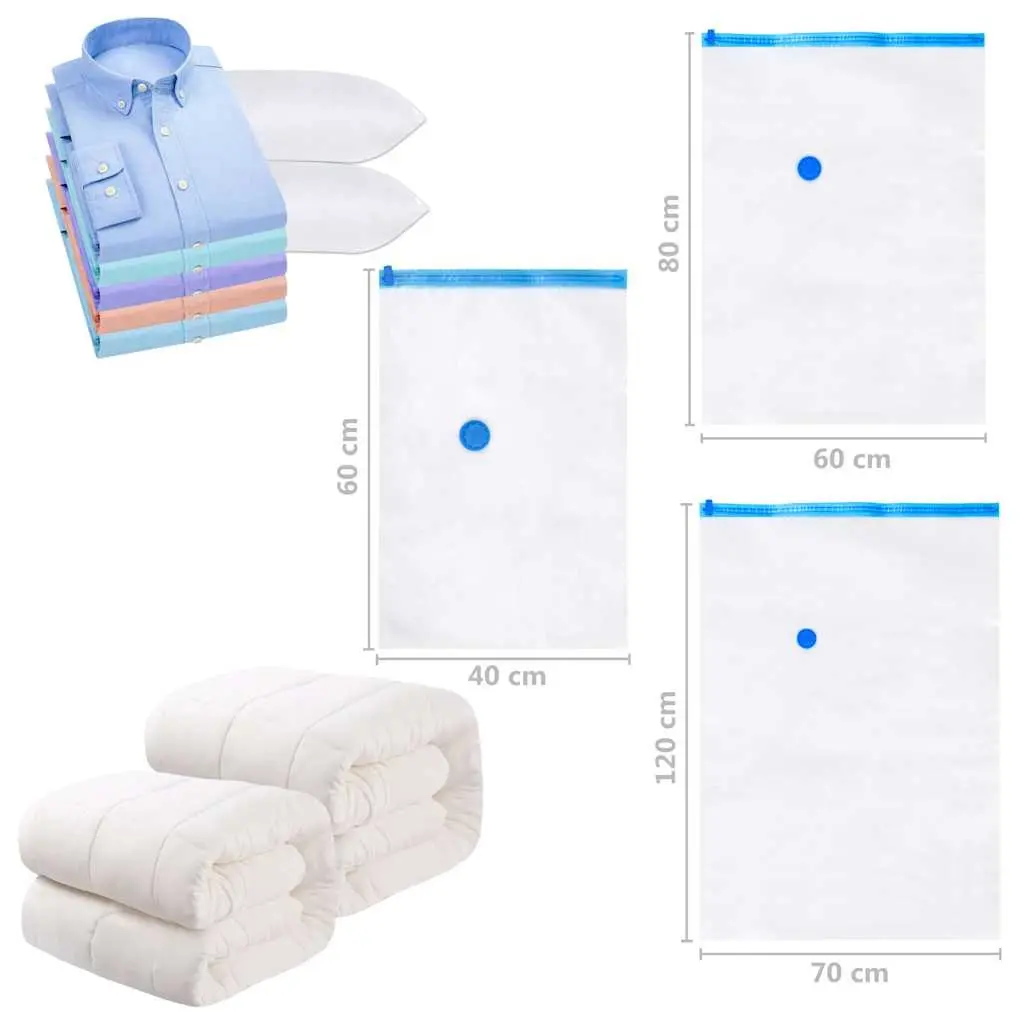 Vacuum Storage Bags Plastic 120x70 cm Transparent 10 Piece