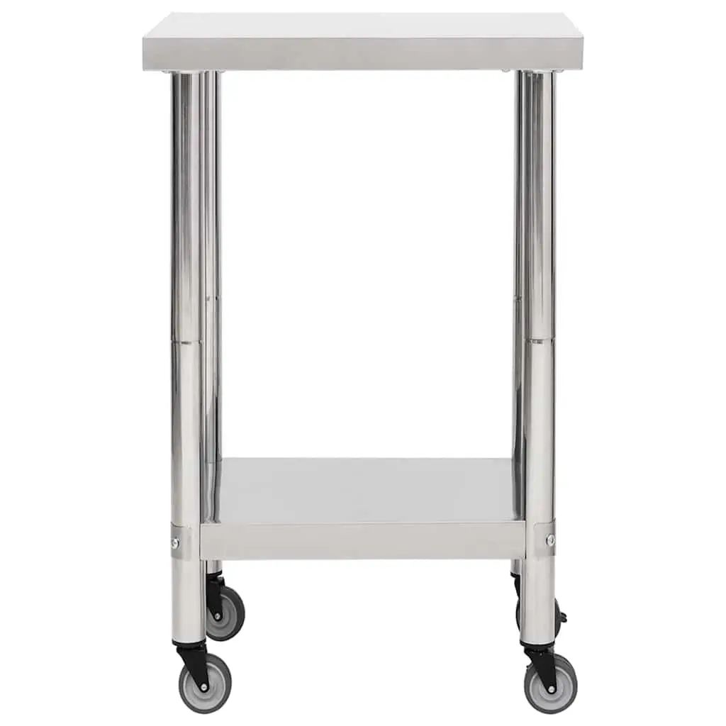 Stainless Steel Commercial Kitchen Work Table with Wheels