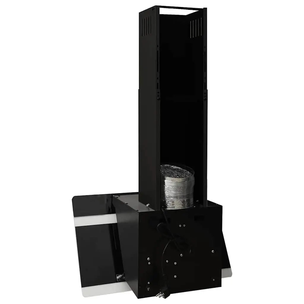 60cm Wall-Mounted Range Hood with Black Tempered Glass