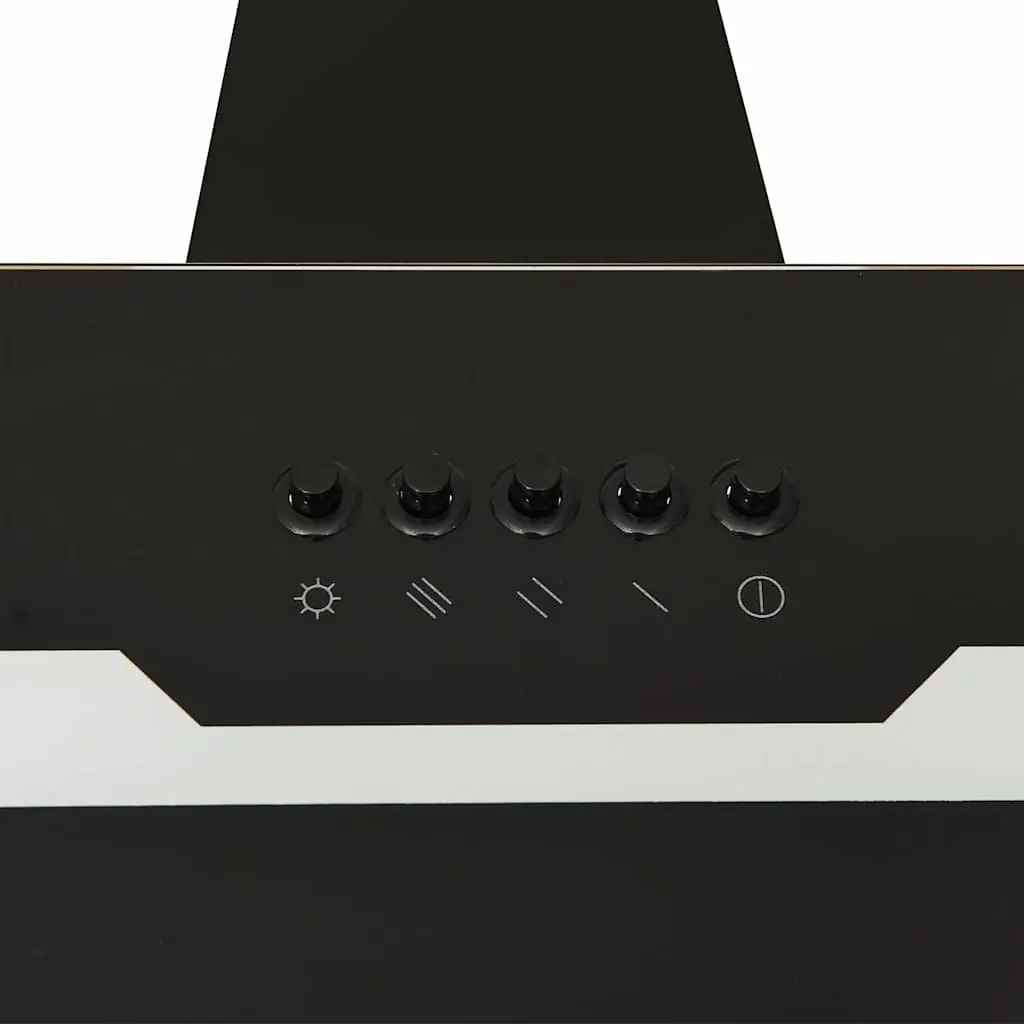 60cm Wall-Mounted Range Hood with Black Tempered Glass