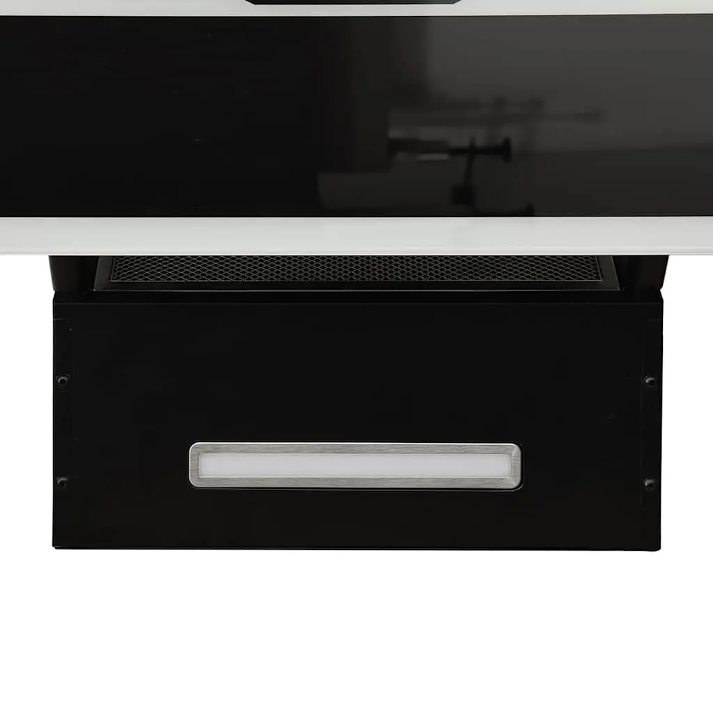 60cm Wall-Mounted Range Hood with Black Tempered Glass