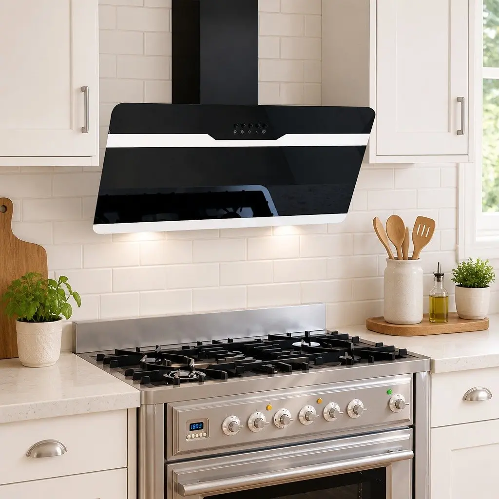90cm Wall-Mounted Range Hood with LED Lamp
