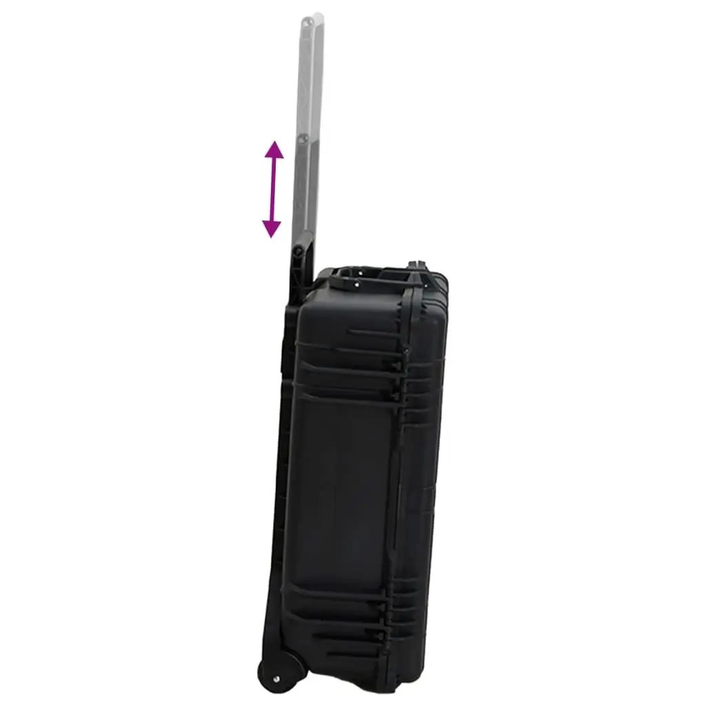 Black Hard Shell Flight Case with Wheels and Lockable Handle