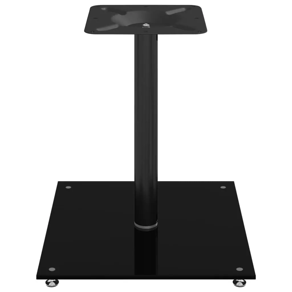Speaker Stands Pair Black Tempered Glass Pillar Design Audio Equipment Support