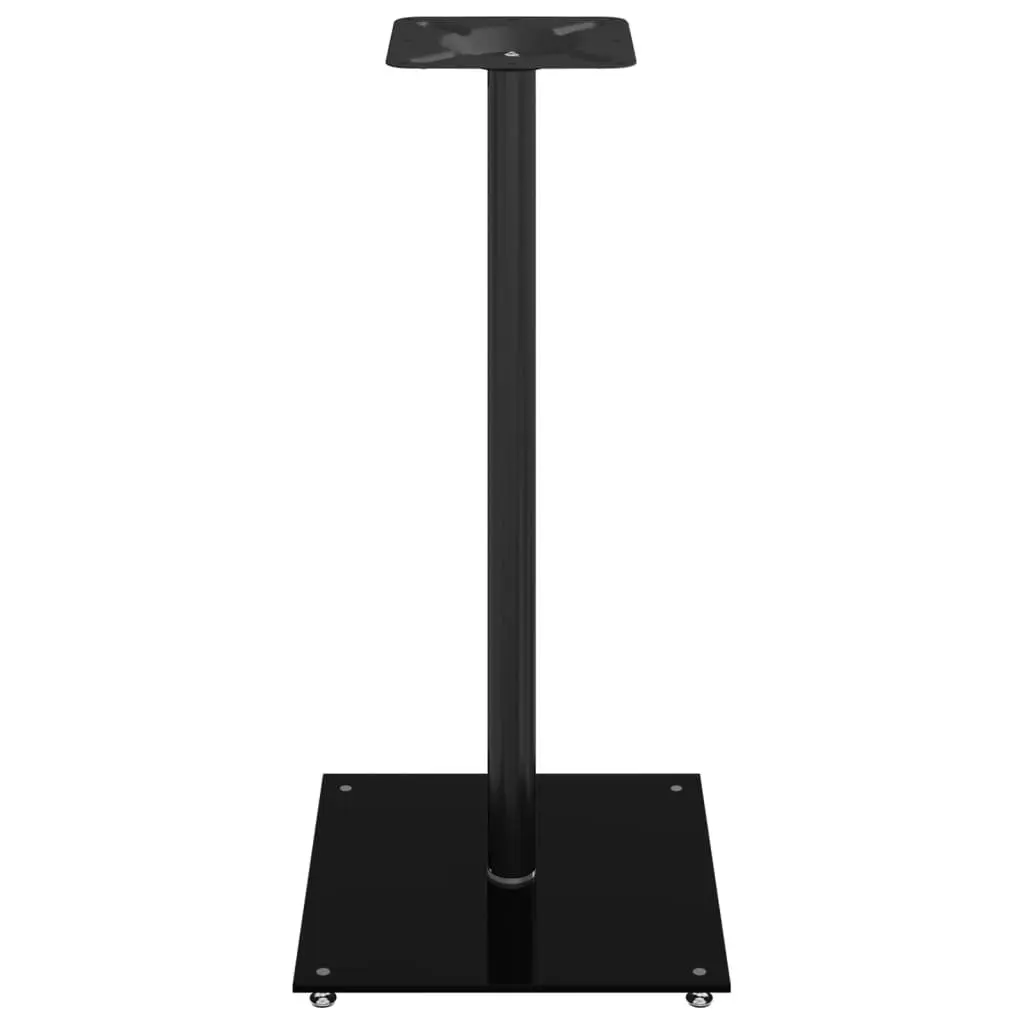 Speaker Stands with Black Tempered Glass Pillars