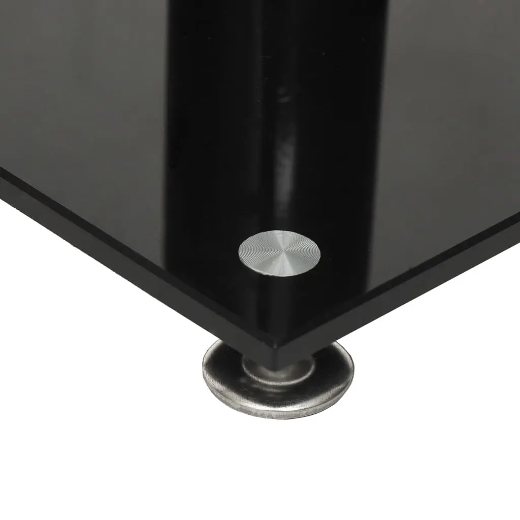 Speaker Stands with Black Tempered Glass Pillars