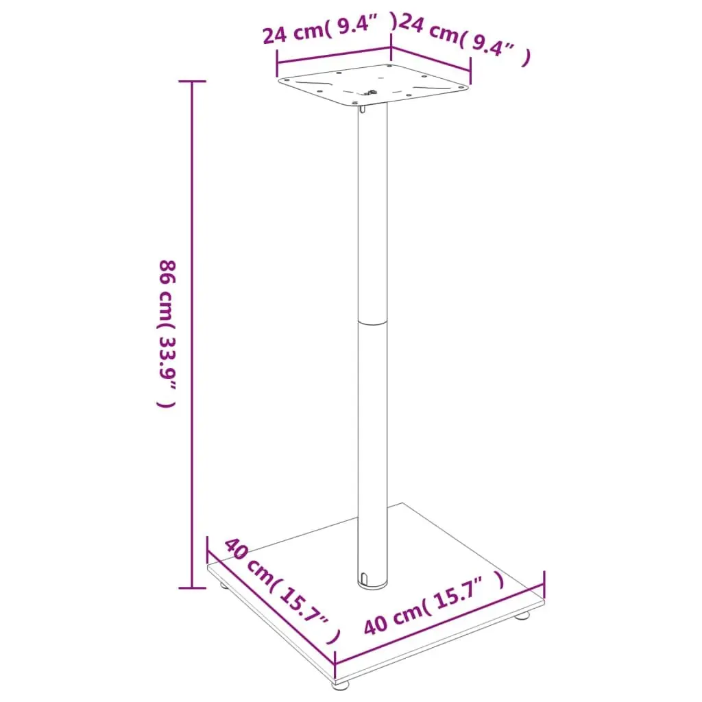 Speaker Stands with Black Tempered Glass Pillars