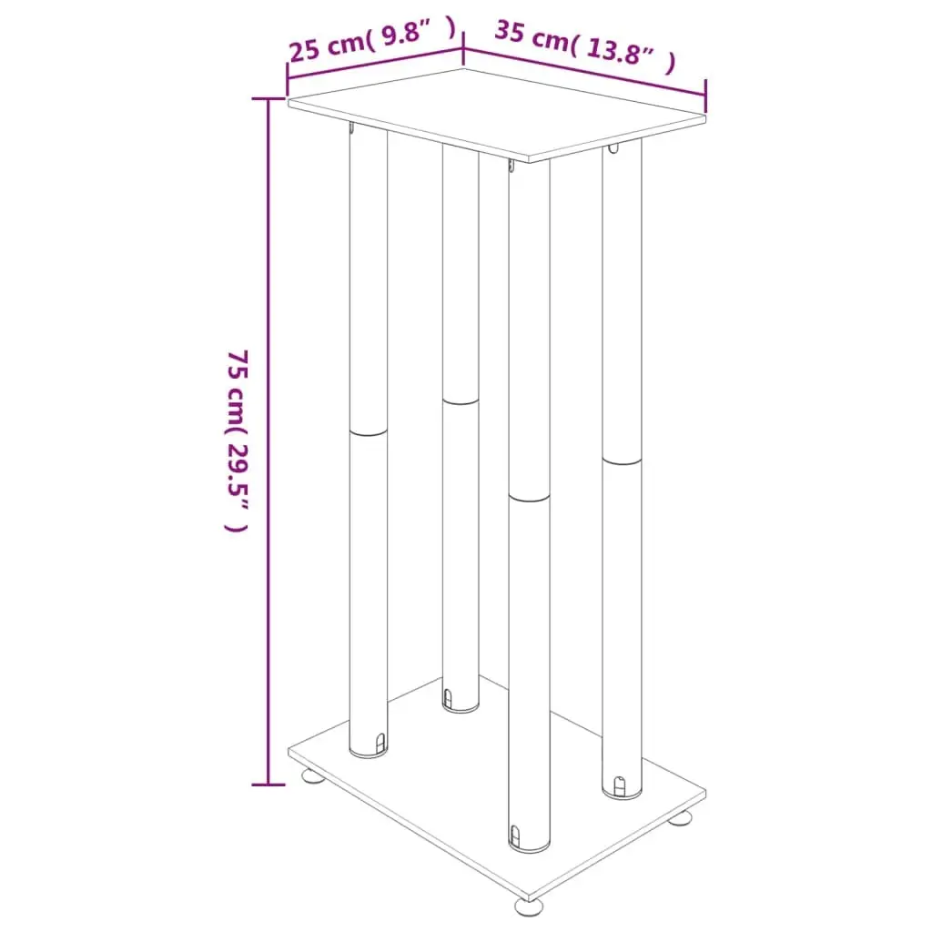 Black Audio Stand Mounts with Durable Tempered Glass