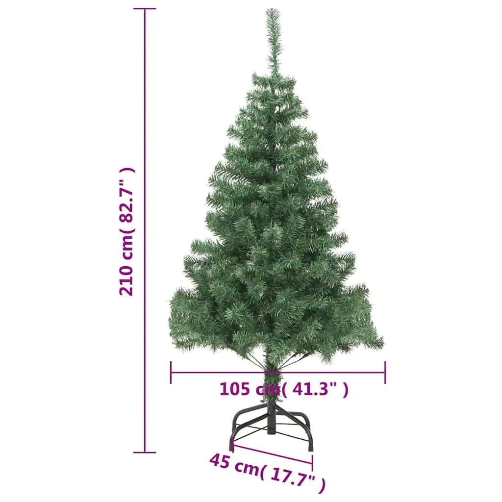 Artificial Christmas Tree PVC 210cm Green with Steel Stand