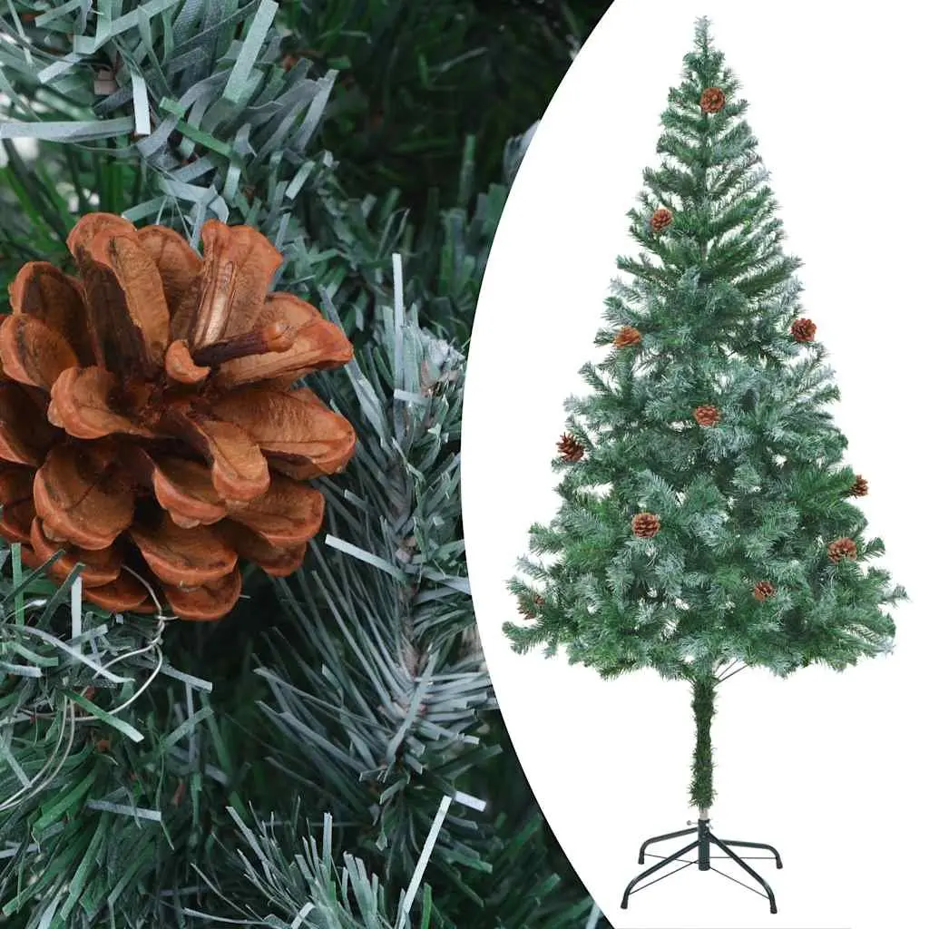 180cm Green Artificial Christmas Tree with Pinecones