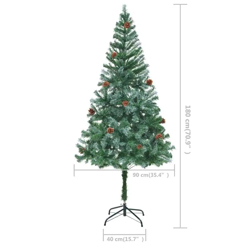 180cm Green Artificial Christmas Tree with Pinecones