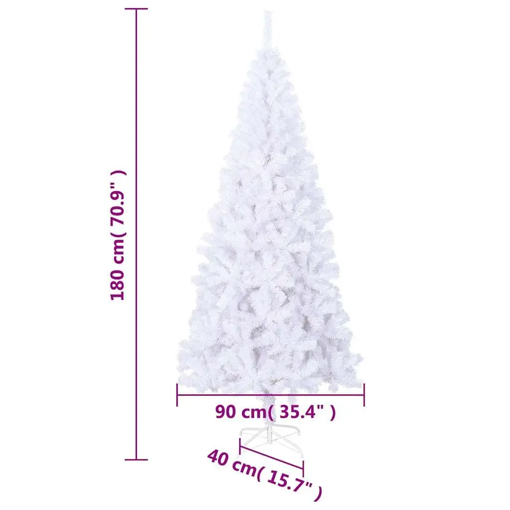 White Artificial Christmas Tree 180cm with 620 Branch Tips