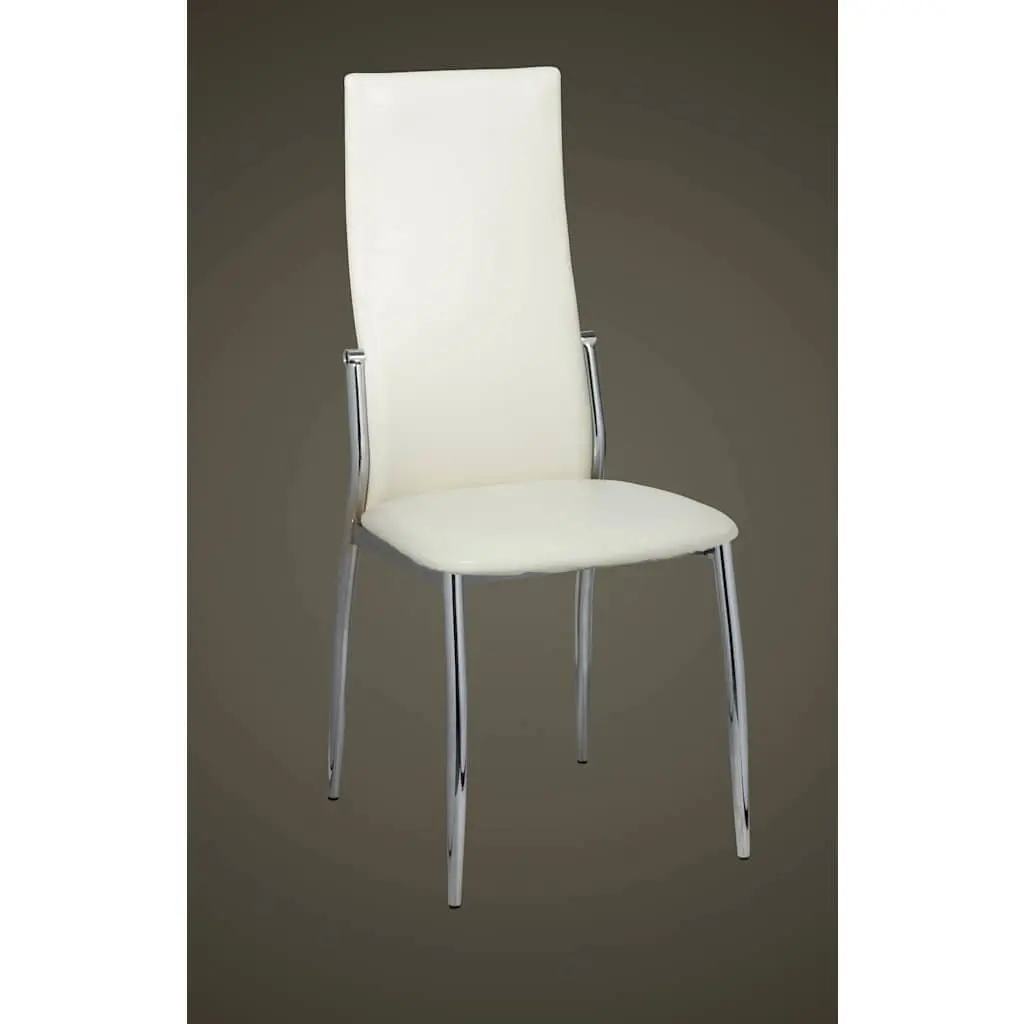 Dining Chairs 2 pcs White Synthetic Leather Kitchen Modern Ergonomic Seating