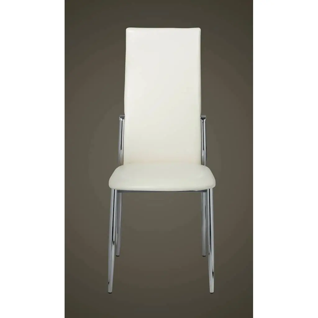 Dining Chairs 2 pcs White Synthetic Leather Kitchen Modern Ergonomic Seating