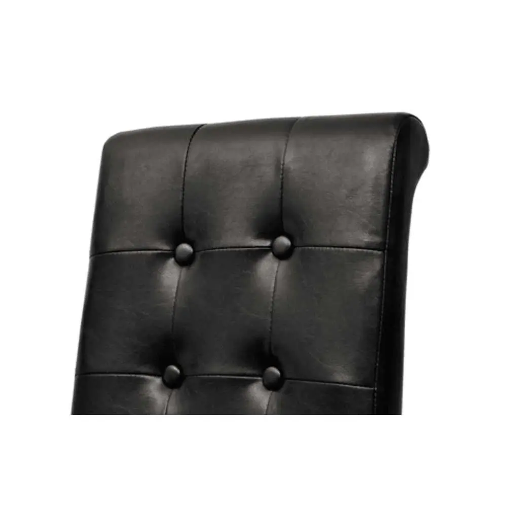 Black Dining Chairs Set with Padded Backrests
