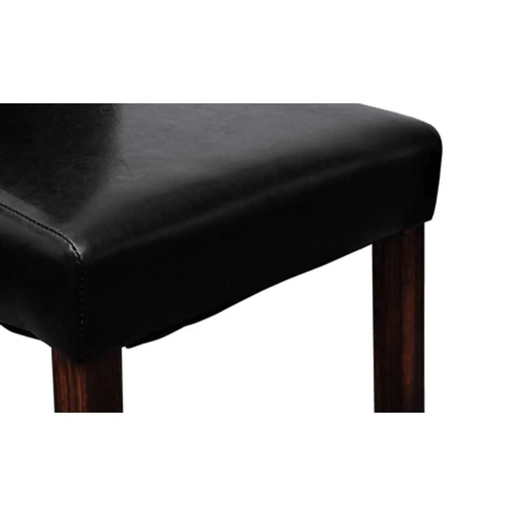 Black Dining Chairs Set with Padded Backrests