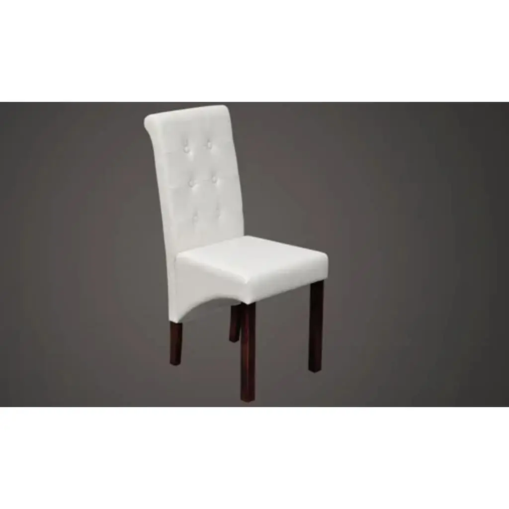 Set of 2 White Dining Chairs with Padded Seating