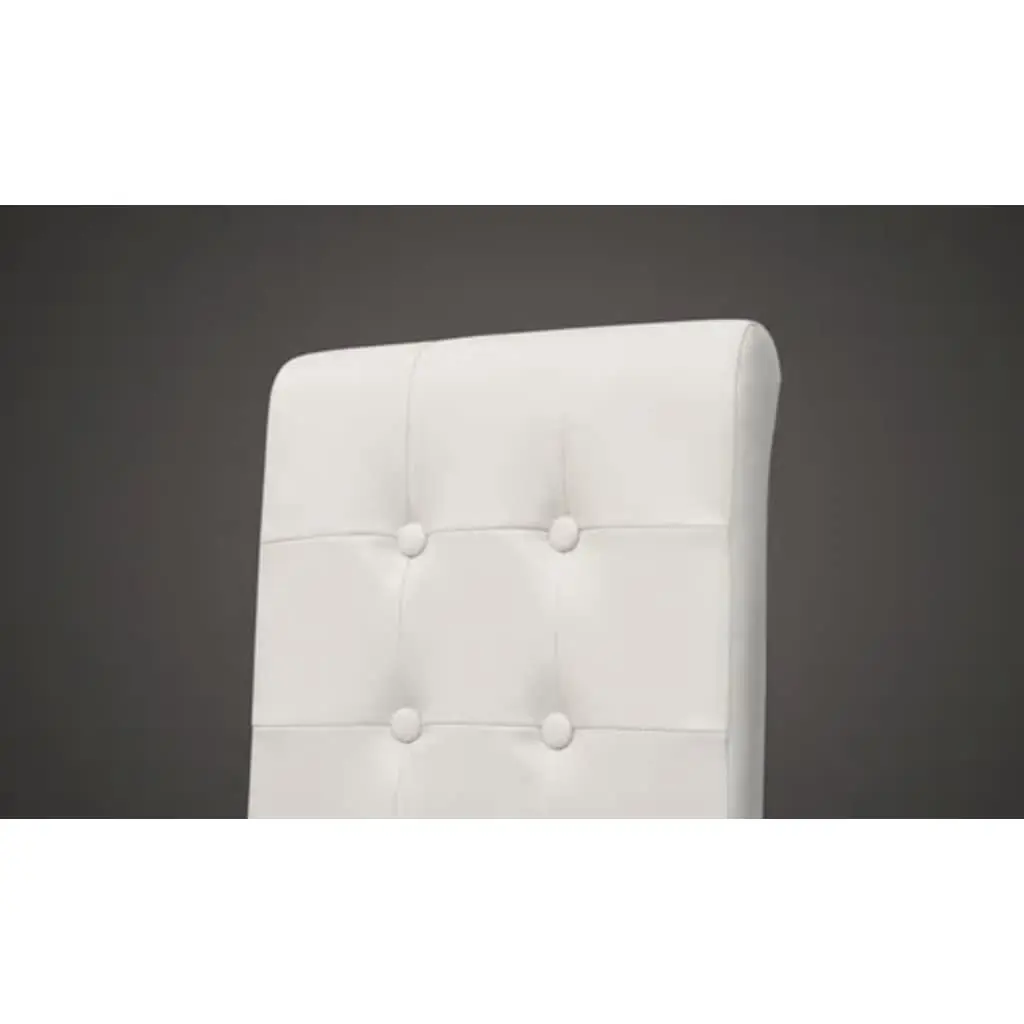 Set of 2 White Dining Chairs with Padded Seating