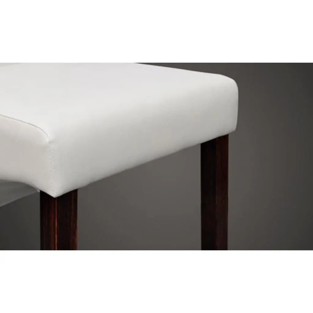 Set of 2 White Dining Chairs with Padded Seating