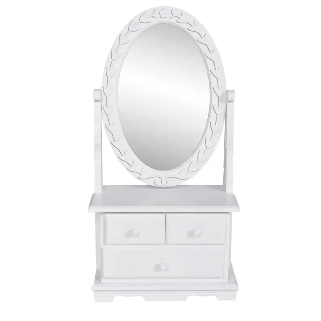 White Vanity Makeup Table with Mirror