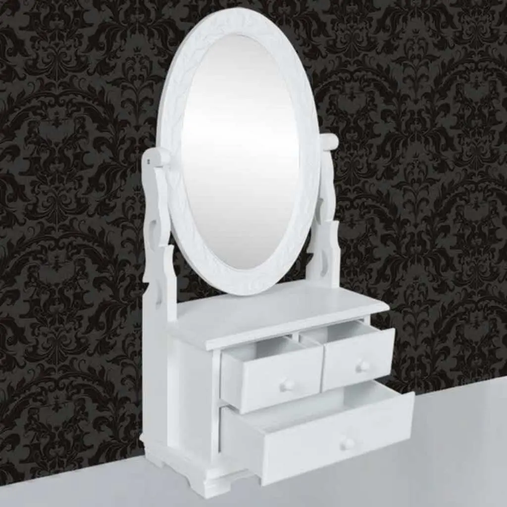 White Vanity Makeup Table with Mirror