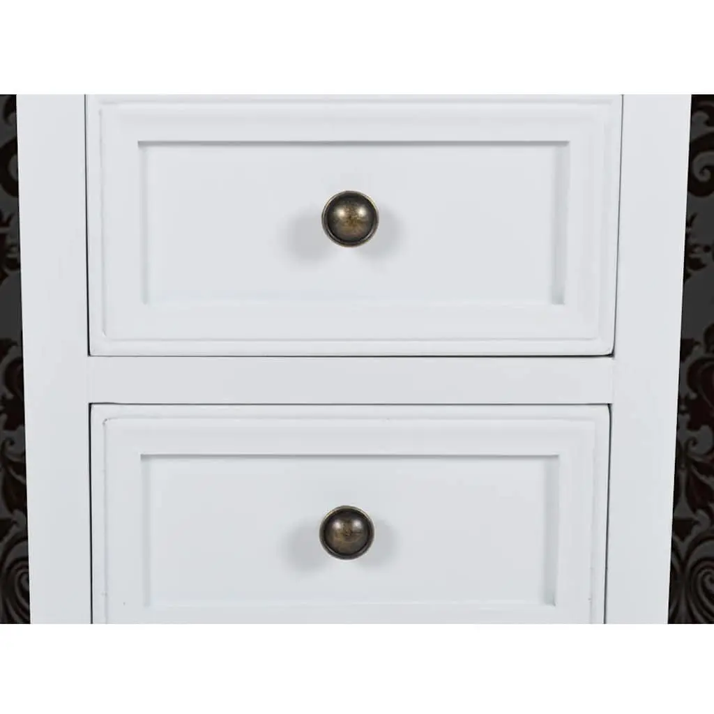 Bedside Tables MDF White 2 Piece Nightstands with Drawers