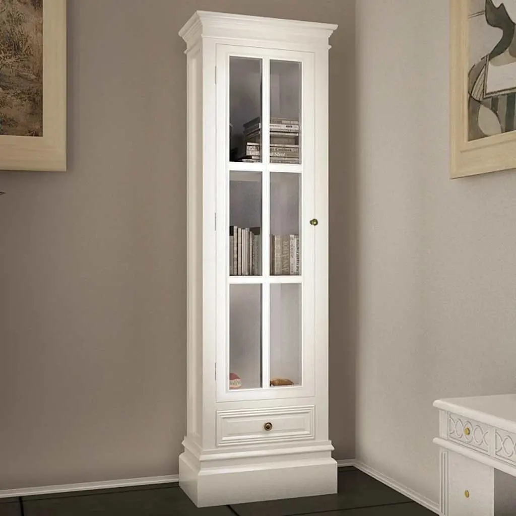 Wooden Bookcase Cabinet MDF 3 Shelves White
