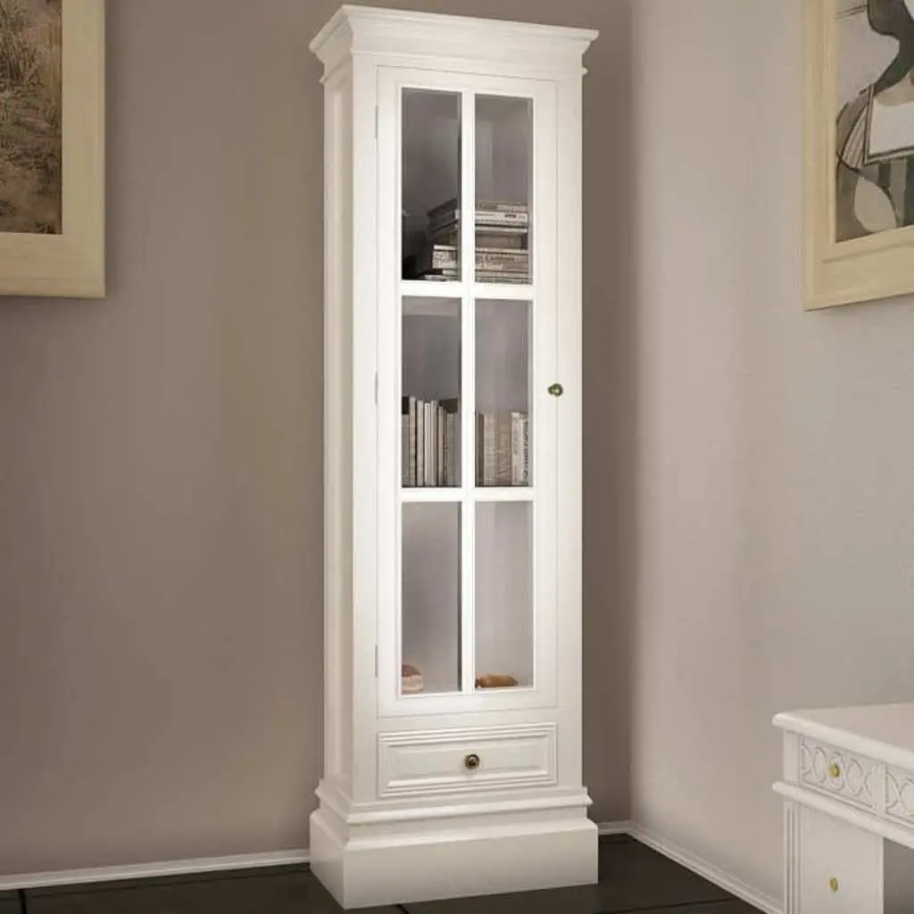 Wooden Bookcase Cabinet MDF 3 Shelves White