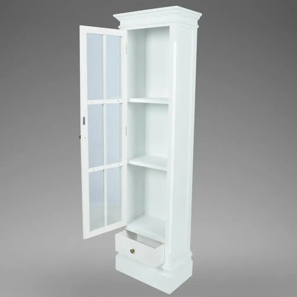 Wooden Bookcase Cabinet MDF 3 Shelves White