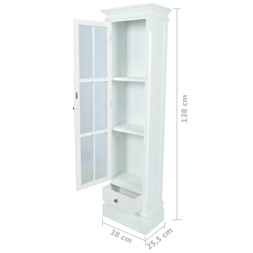Wooden Bookcase Cabinet MDF 3 Shelves White