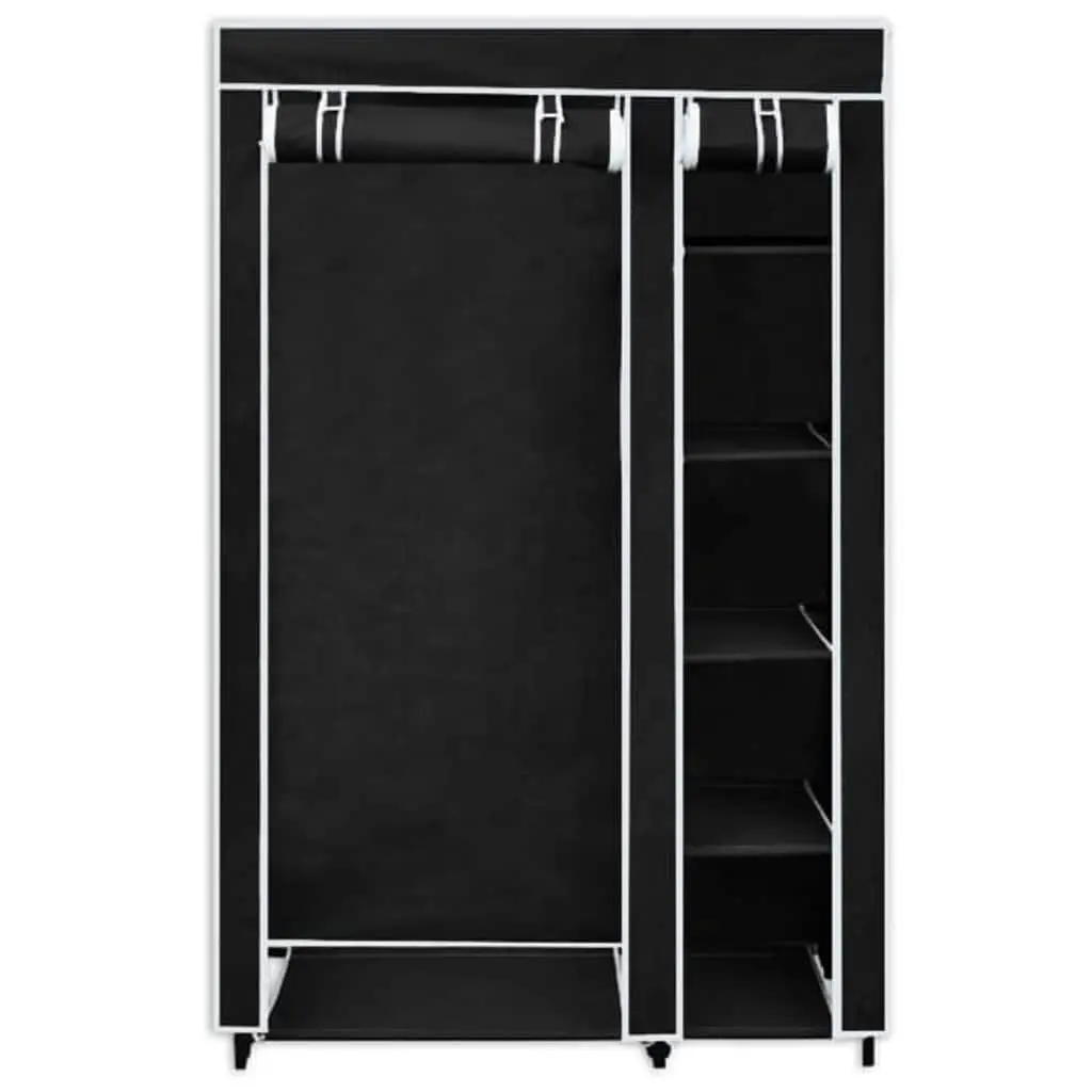 Black Fabric Folding Wardrobe Set of 2