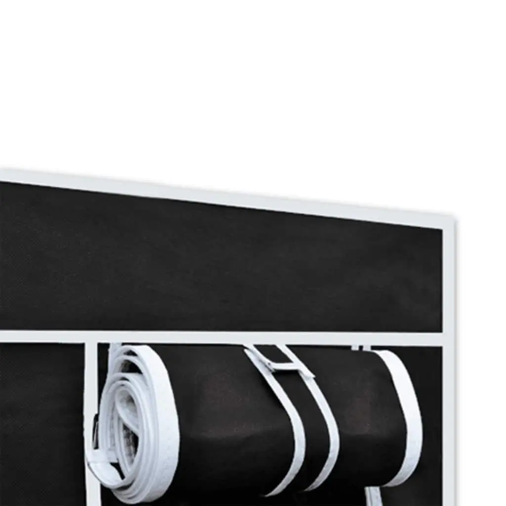Black Fabric Folding Wardrobe Set of 2