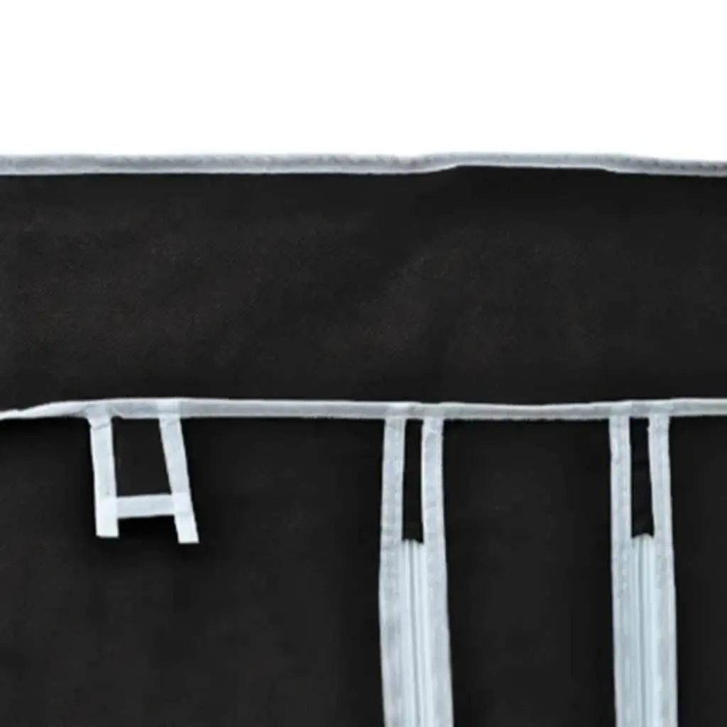 Black Fabric Folding Wardrobe Set of 2