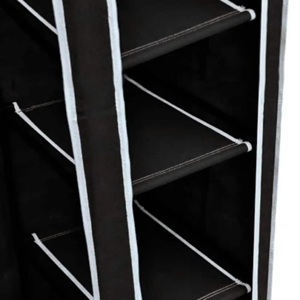 Black Fabric Folding Wardrobe Set of 2