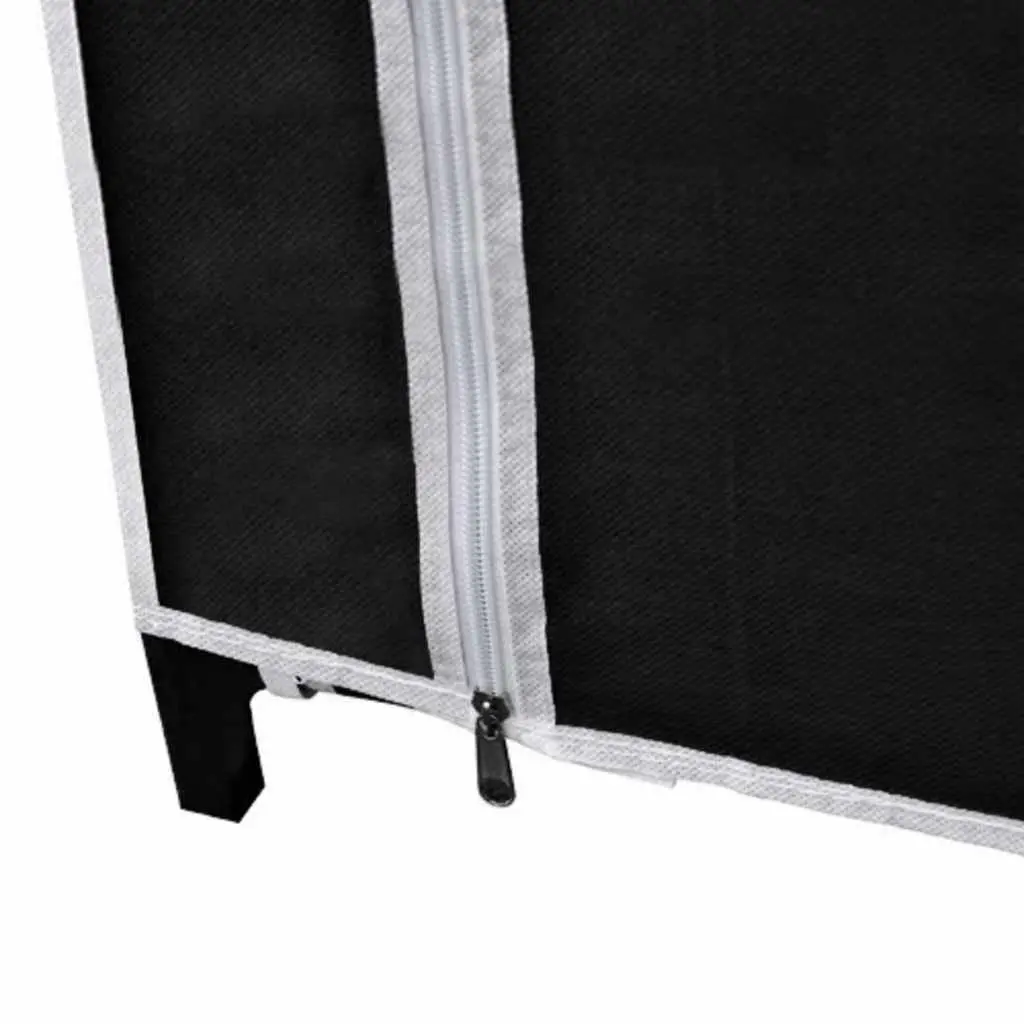 Black Fabric Folding Wardrobe Set of 2
