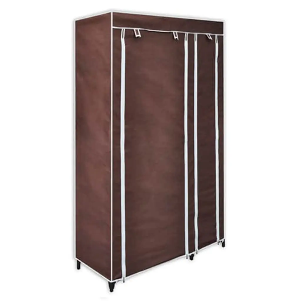 Brown Portable Folding Wardrobes 2pcs for Optimal Storage